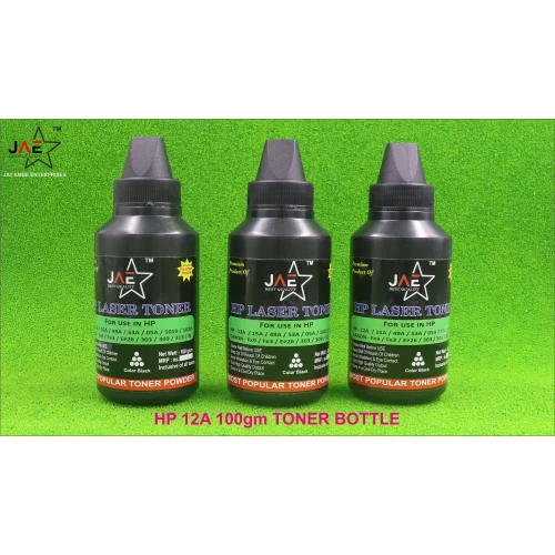 12A 100 Gm Laser Toner Powder Bottle - Color: Black