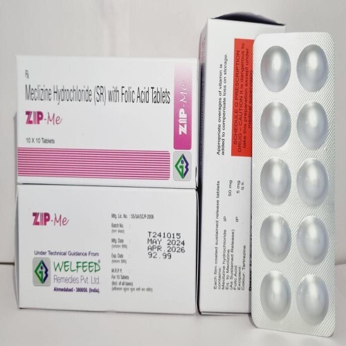 ZIP - Me Meclizine Hydrochloride फोलिक एसिड