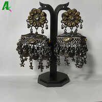 Murphy Bella Black Metal Oxidised Jhumka Earrings