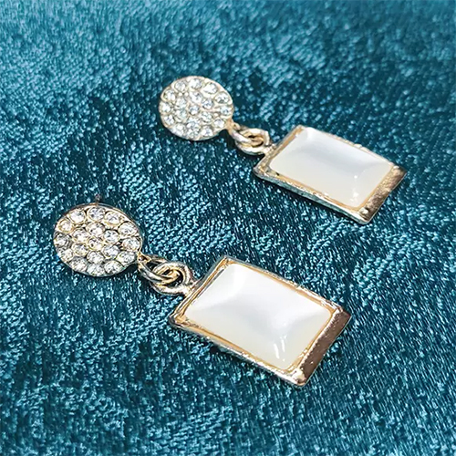 Stone Studded Drop Earrings
