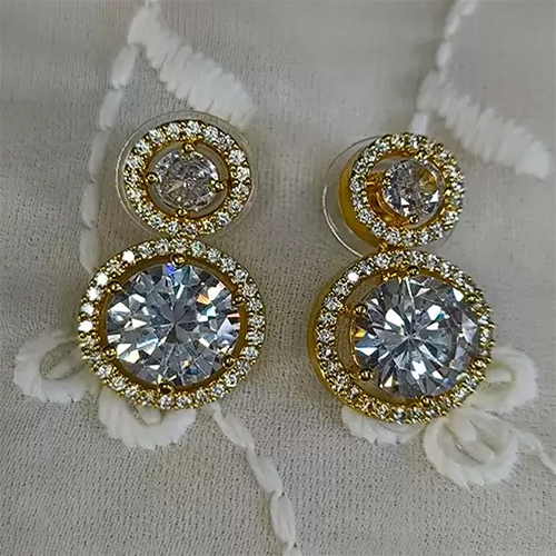 Trendy Ad Danglers Earrings - Color: Gold Plated