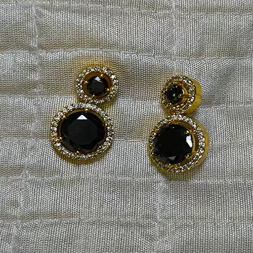 Womens Regal Drop Earrings - Color: Black