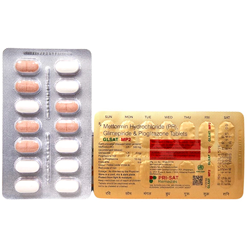 Glsat-mp2 Metformin Hydrochloride Glimepiride And Pioglitazone Tablets
