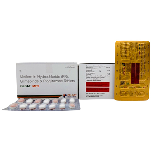 Glsat-mp2 Metformin Hydrochloride Glimepiride And Pioglitazone Tablets