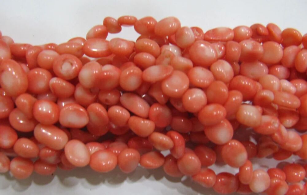 Natural Pink Coral Nugget Free Shape Tumbled 6mm To 8mm Beads