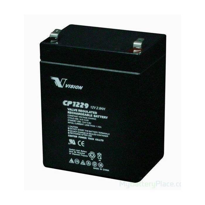 Vision 12V, 2.9AH Sealed Lead Acid Battery, CP-1229