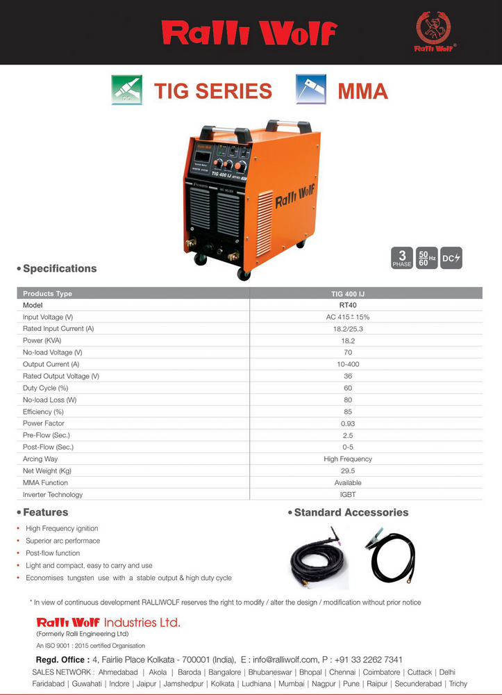 Ralli Wolf Welding Machine TIG SERIES (RT40)