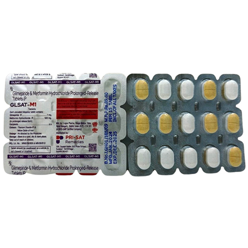 Glsat-m1 Glimepiride And Metformin Hydrochloride Prolonged-release Tablets Ip - Drug Type: General Medicines