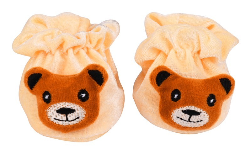 Soft Velvet Booties - 9 Cm Toe To Heel Length Multi-colored Stylish And Comfortable Cotton Booties For 0-12 Month Old Babies