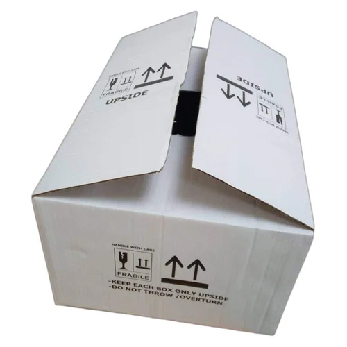 3 Ply White Printed Corrugated Box - Material: Paper