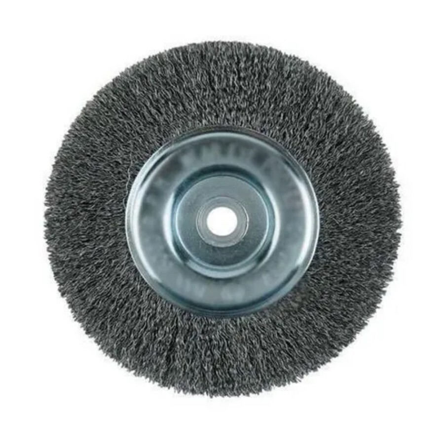 Round Industrial Wire Brush - Bristle Color: Silver