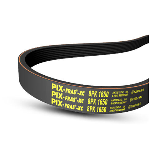 Pix-Fras-Xc Fire-Resistant, Anti-Static Poly-V Belts - Color: Black