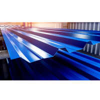 Jsw 20 Feet Roofing Sheet - Galvanized Iron, 20 Feet Long, 0.50 Millimeter Thick, Vibrant Blue Color, Plain Pattern For Industrial Use