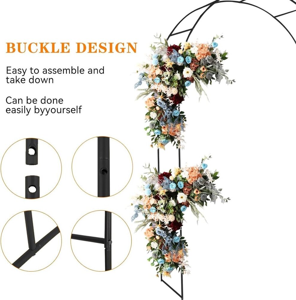 7.8ft Backdrop Stand - Balloon Arch Kit, Stable Balloon Arch Frame, Metal Wedding Arch For Wedding - Application: Industrial