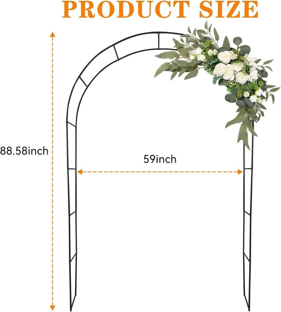 7.8ft Backdrop Stand - Balloon Arch Kit, Stable Balloon Arch Frame, Metal Wedding Arch For Wedding - Application: Industrial