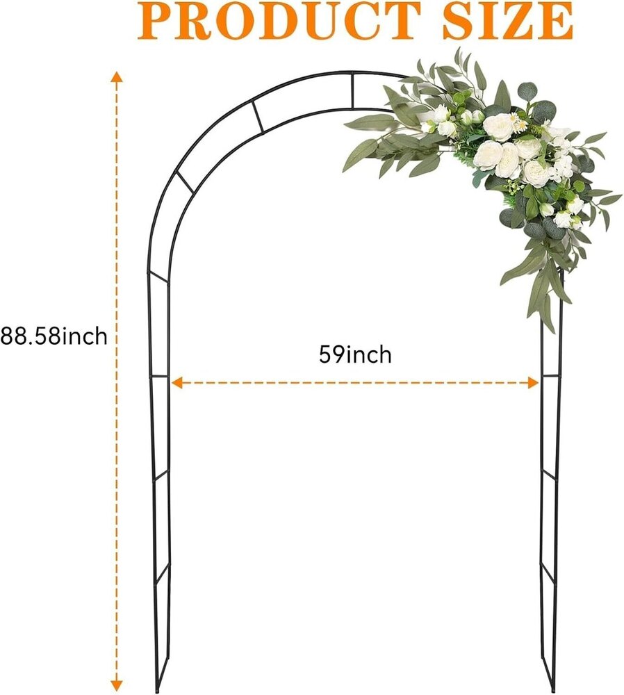 7.8ft Backdrop Stand - Balloon Arch Kit, Stable Balloon Arch Frame, Metal Wedding Arch for Wedding