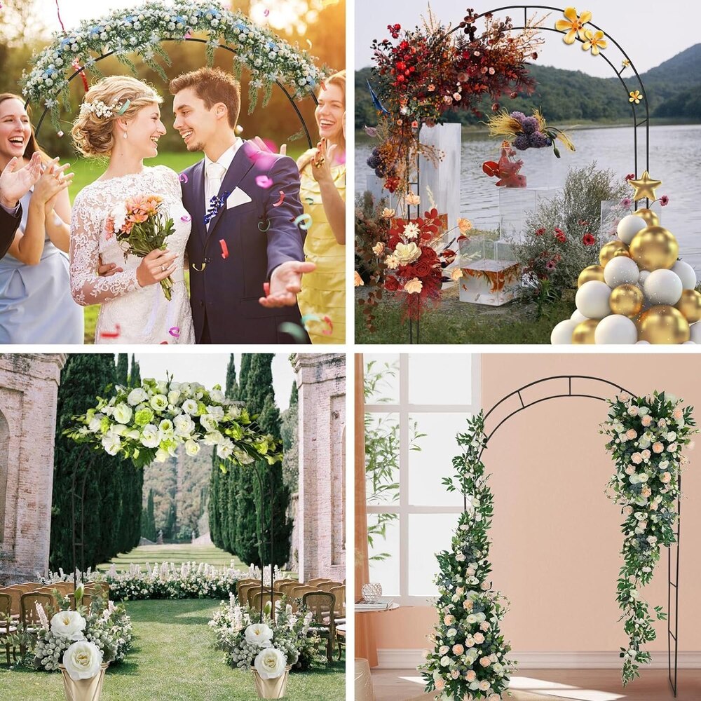 7.8ft Backdrop Stand - Balloon Arch Kit, Stable Balloon Arch Frame, Metal Wedding Arch For Wedding - Application: Industrial
