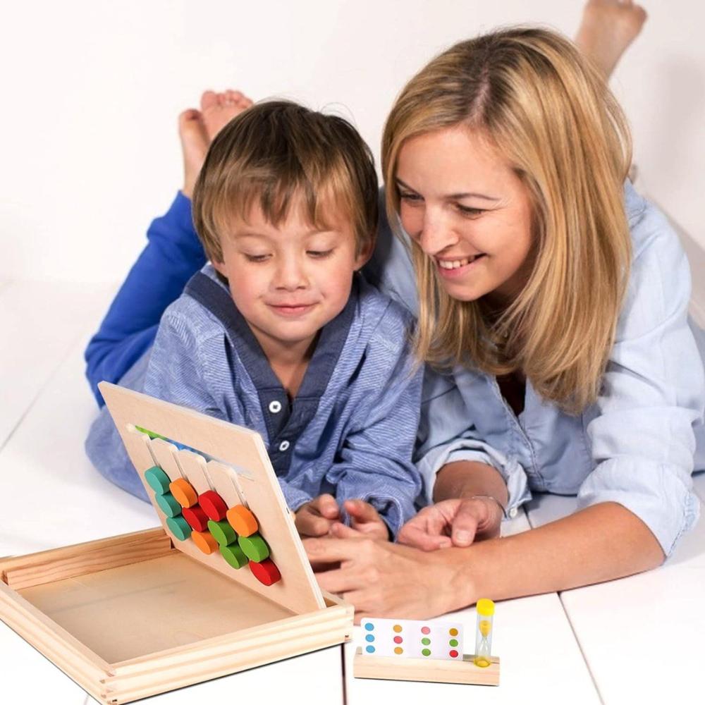 Preschool Learning Toys Slide Puzzle Color & Shape - Material: Wooden