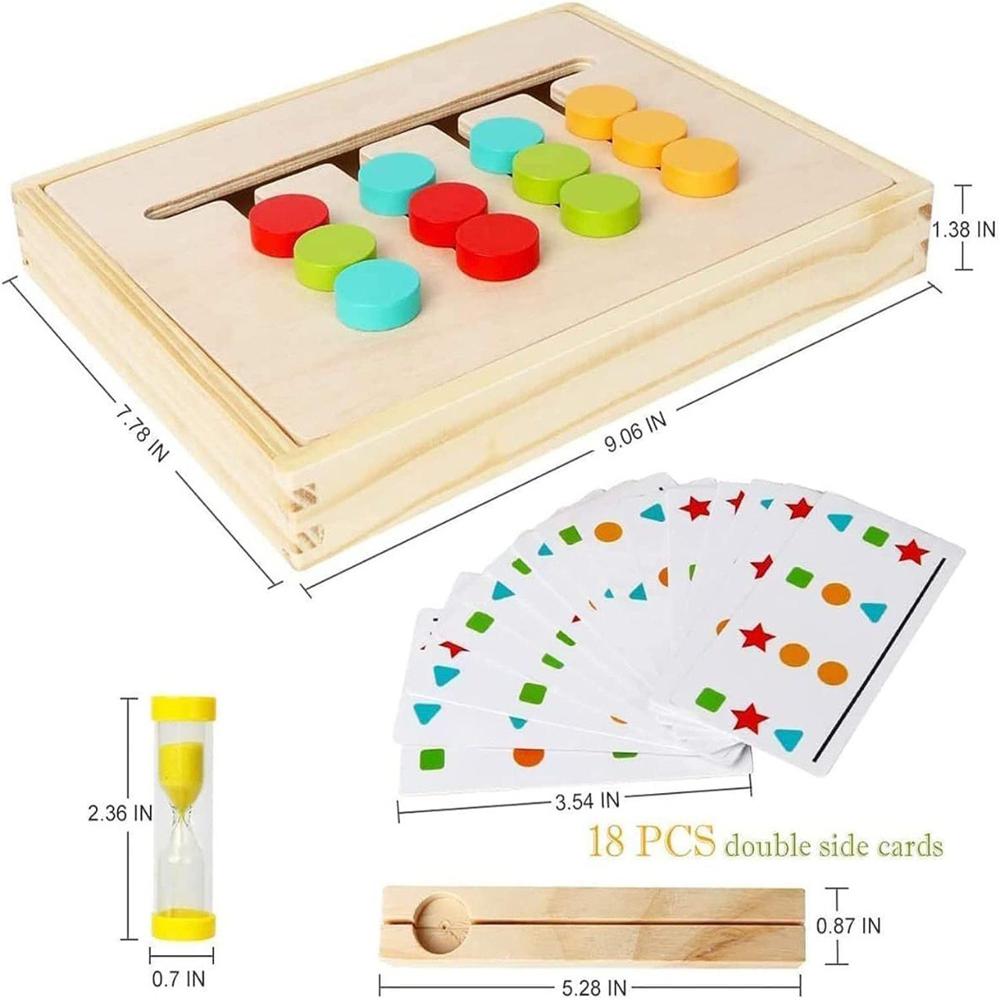Preschool Learning Toys Slide Puzzle Color & Shape - Material: Wooden