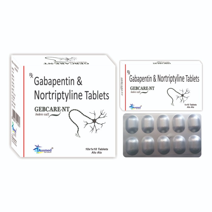 Gabapentin IP 400 mg Nortriptyline HCI IP 10 mg