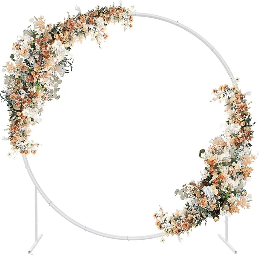 Round Backdrop Stand 7.3FT,Metal Circle Backdrop Stand,Wedding Arch Frame for Anniversary,