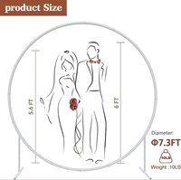 Round Backdrop Stand 7.3FT,Metal Circle Backdrop Stand,Wedding Arch Frame for Anniversary,