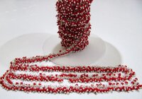 Red Coral Smooth 2mm Beads Cluster Chain