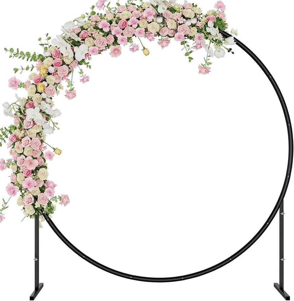 7.3FT Round Backdrop Stand,Metal Circle Backdrop Stand,Wedding Arch Frame for Anniversary,