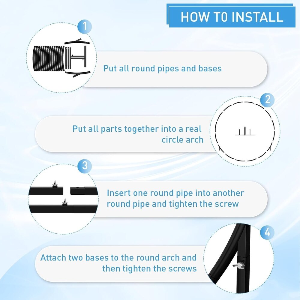 7.3FT Round Backdrop Stand,Metal Circle Backdrop Stand,Wedding Arch Frame for Anniversary,