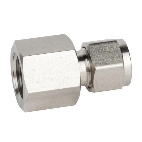 NPTF Connector - Stainless Steel, 1/4" to 2" in., Silver Color | Polished Round Threaded Design for Easy Installation and Versatility