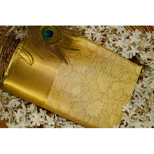Handwoven Neeta Ambani Banarsi Tissue Silk Saree With White And Gold Zari Work