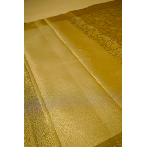 Handwoven Neeta Ambani Banarsi Tissue Silk Saree With White And Gold Zari Work