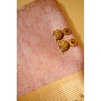 Handwoven Banarsi Embroidery Tissue Silk Saree With Gold Zari Work