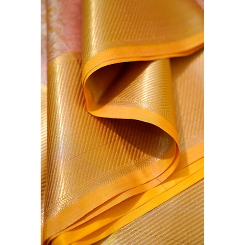 Handwoven Banarsi Embroidery Tissue Silk Saree With Gold Zari Work