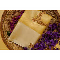 Handwoven Kanjivaram Banarsi Tissue Silk Saree With Gold Zari Work