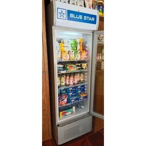 Blue Star Glass Door Refrigerator - Color: Silver