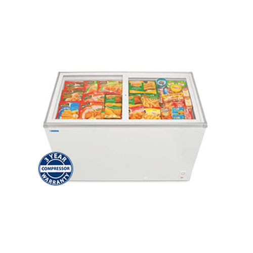 Commercial Glass Top Deep Freezer - Color: White