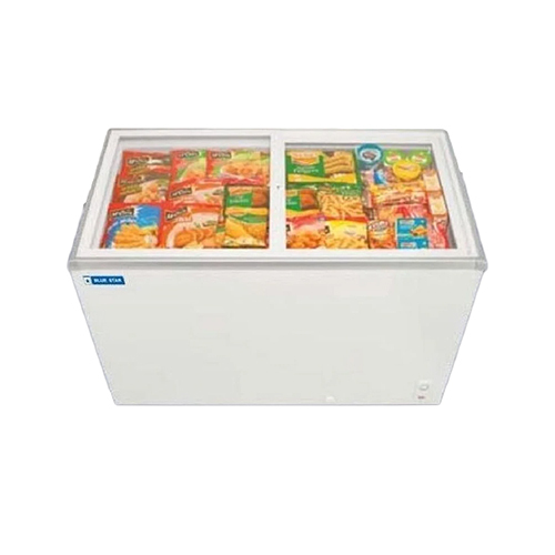 Blue Star Glass Top Deep Freezer - Color: White