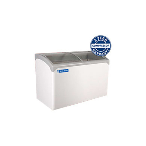 Double Door Glass Top Deep Freezer - Color: White