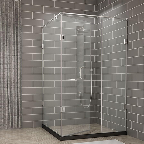 L Shaped Shower Enclosure With Openable Door - Glass Type: Solid Glass