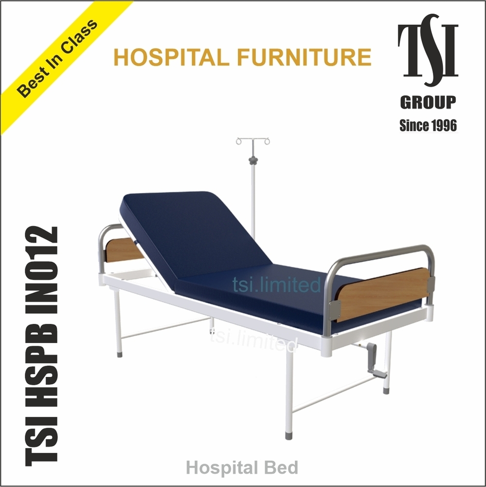 Manual Hospital Bed with IV Stand & Adjustable Headrest