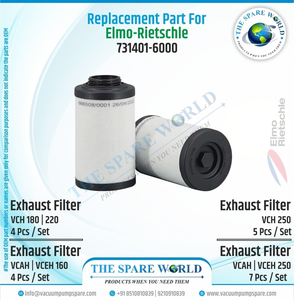 Exhaust Filter For Elmo Rietschle - VCH-180 | 220 - 731401