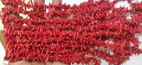Natural Red Coral Stick Shape 10 to 15 mm Beads