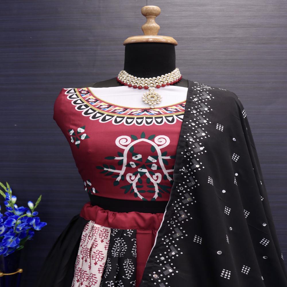 Digital Print Muslin Cotton Lehenga Choli