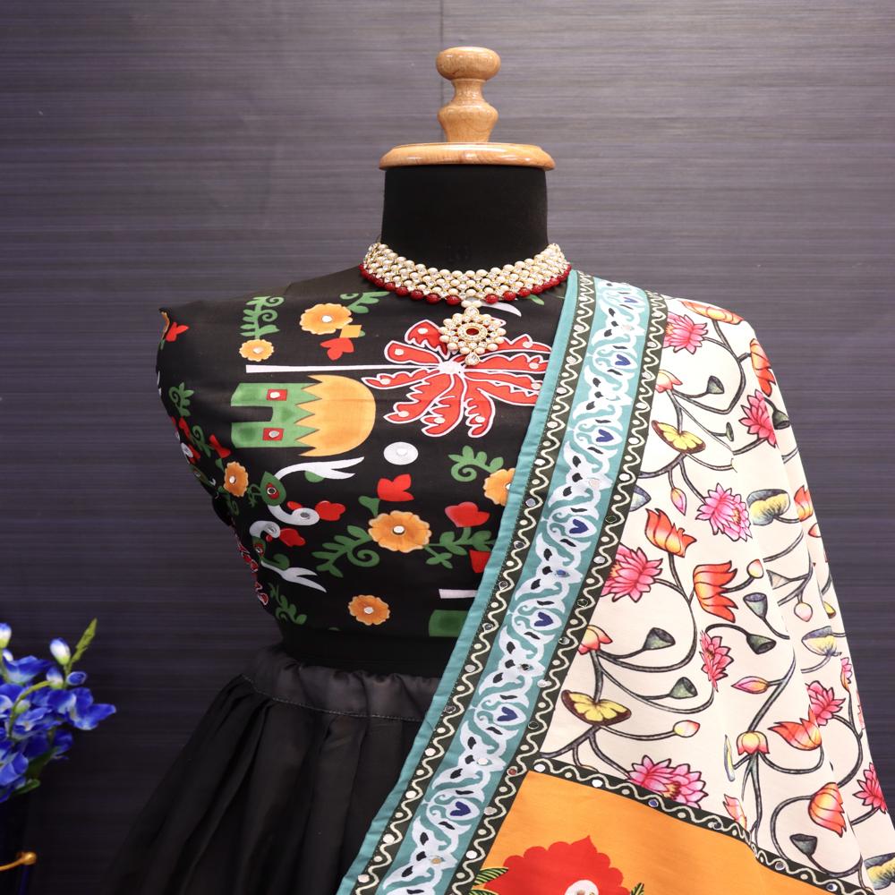 Digital Print Muslin Cotton Lehenga Choli