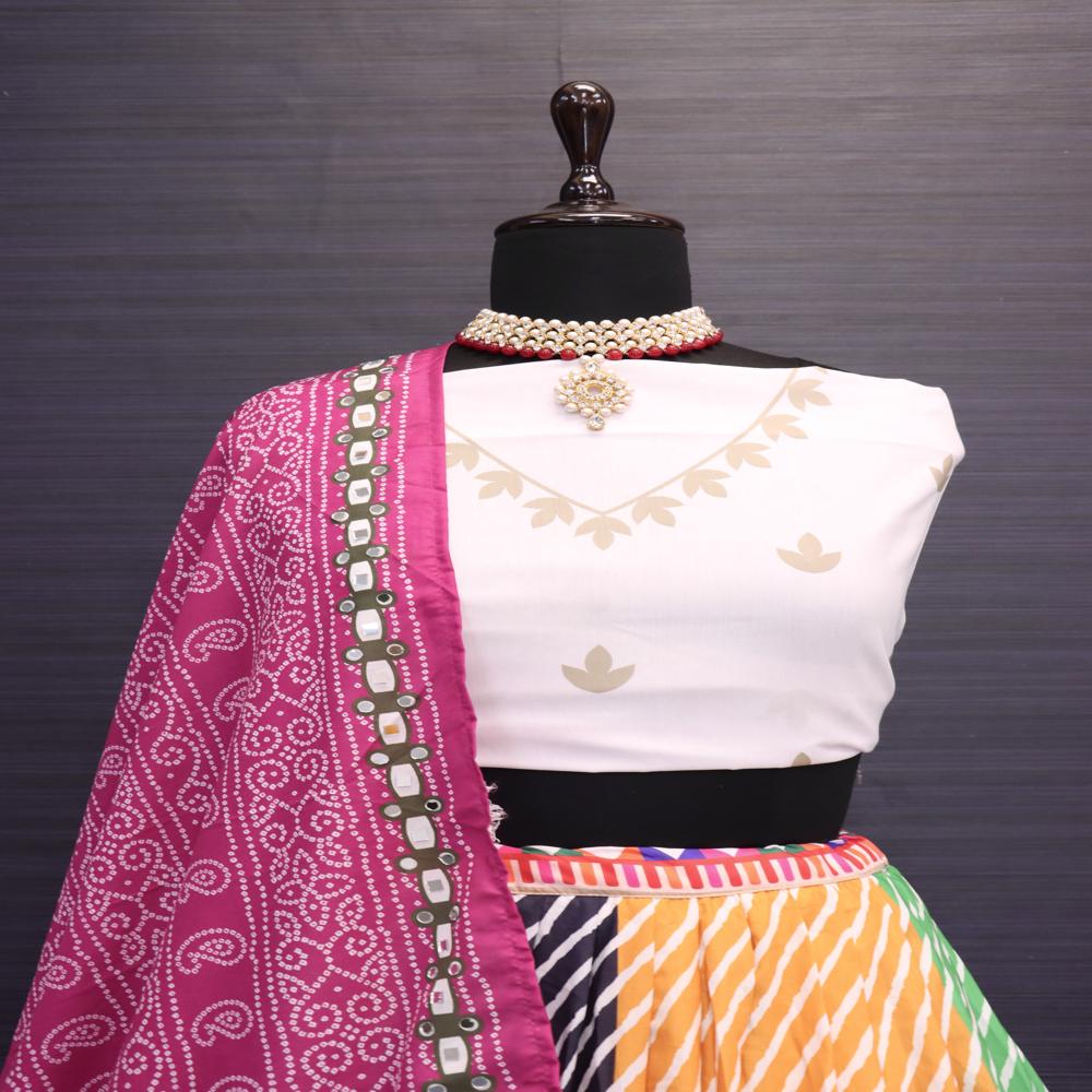 Digital Print Muslin Cotton Lehenga Choli