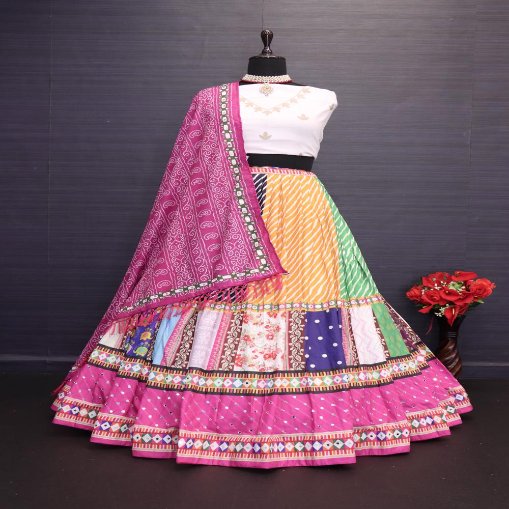 Digital Print Muslin Cotton Lehenga Choli