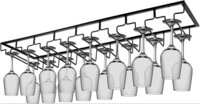 Glass Rack Under Cabinet, 8 Row Extreme Large Stemware Hanger, Metal Black - Application: Industrial