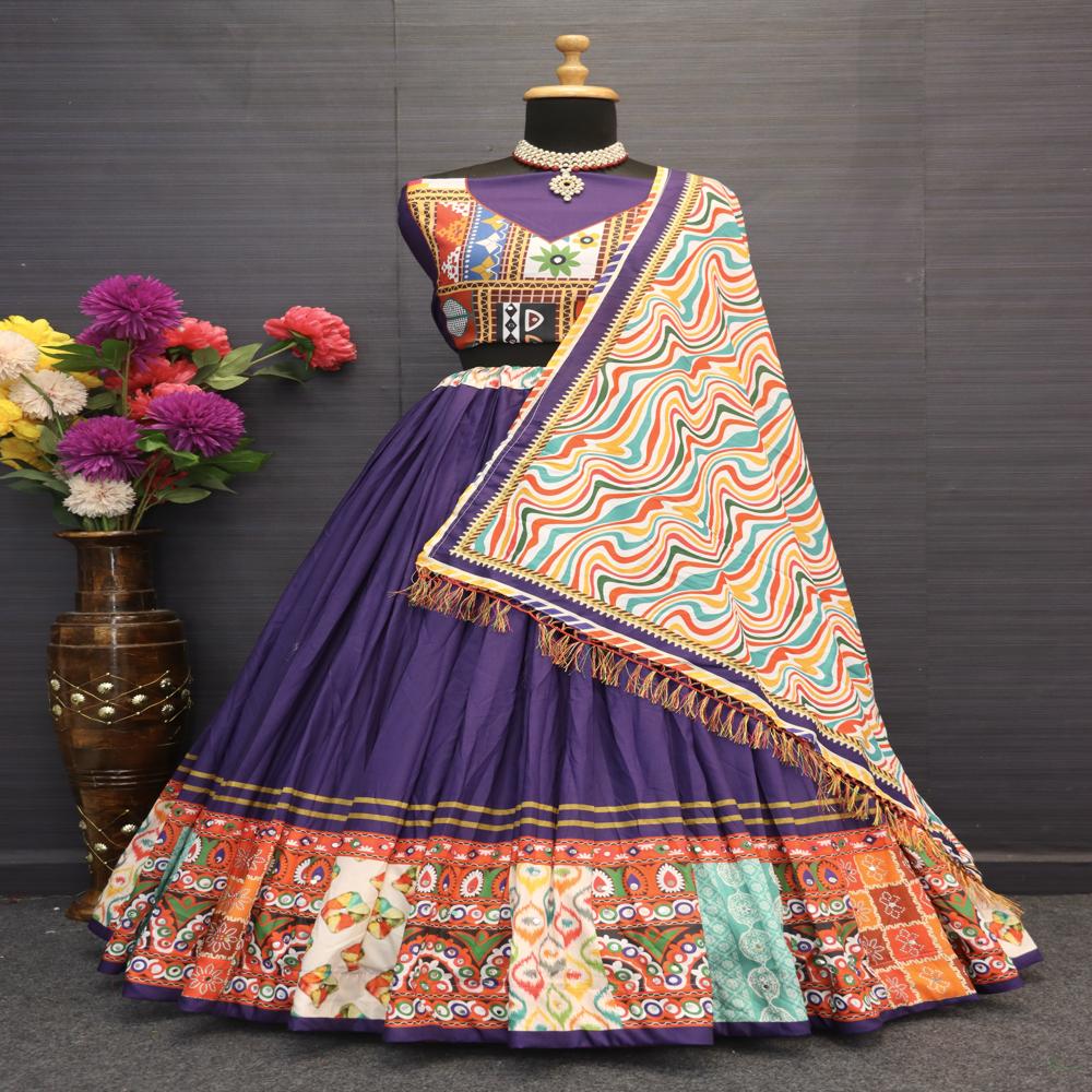 Digital Print Muslin Cotton Lehenga Choli