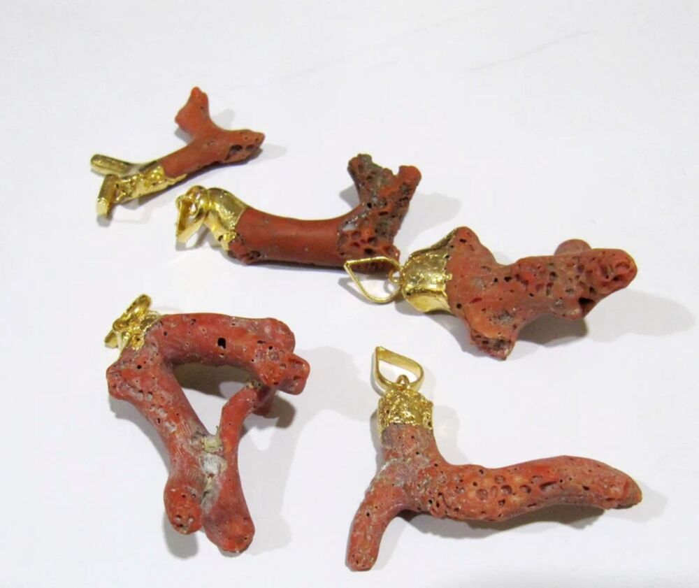 Natural Italian Coral Pendant 2 to 3 inches free shape